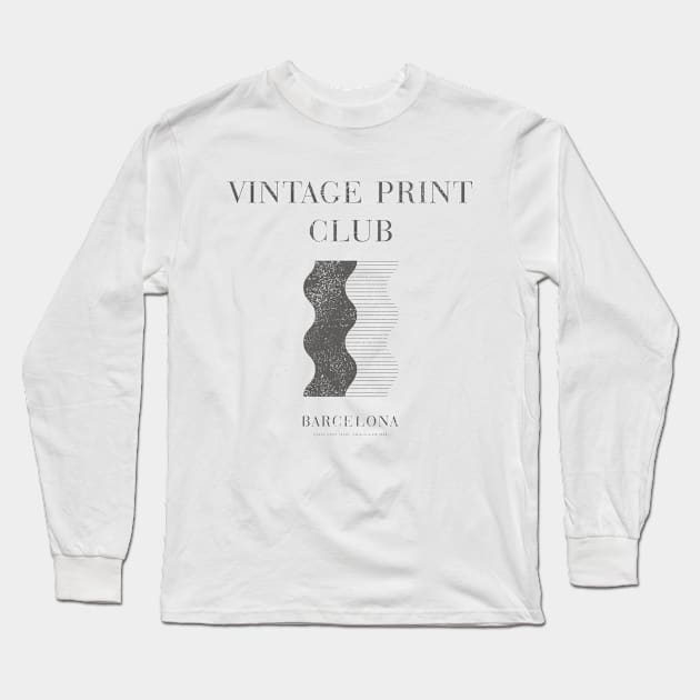 Vintage Print Club - Geo Wave Print Long Sleeve T-Shirt by The Printable Studio